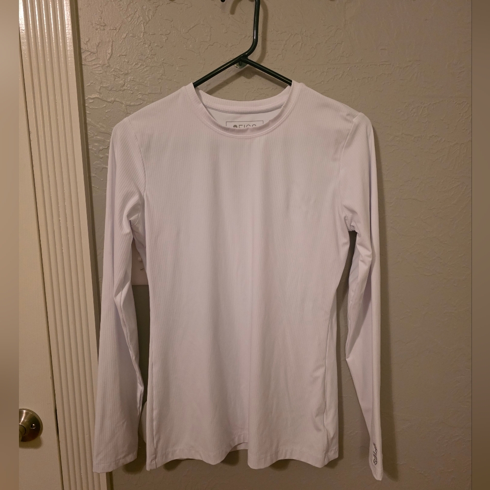 Figs Women's White Underscrub Top Size Small
